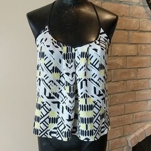 Tribal Print- Mind Code Razor Back Tank Top
